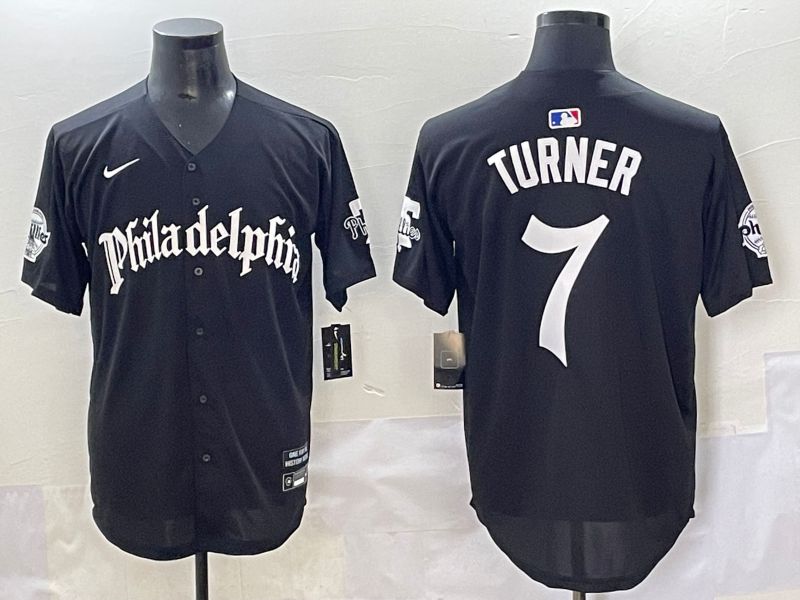Men 2025 Philadelphia Phillies #7 Turner Black Five generations Joint Name Nike MLB Jersey style 2->philadelphia phillies->MLB Jersey